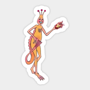 A Sea Monkey Holding a Human Heart... Sticker